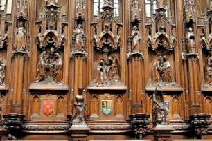 Detail of the carvings in the choir of the Antwerp Cathedral