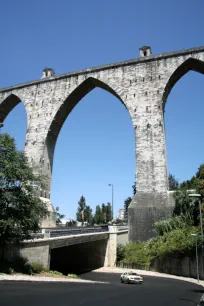 One of the arches of the Aguas Livres aqueduct in Lisbon