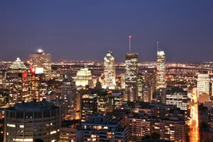 Downtown Montreal seen from Mont-Royal at night