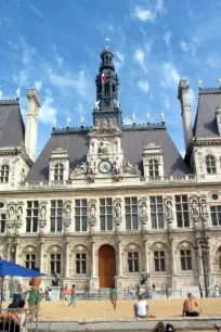 Central facade of the Hotel de Ville in Paris