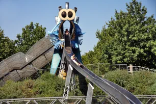 Dragon slide at the Parc de la Villette in Paris, France