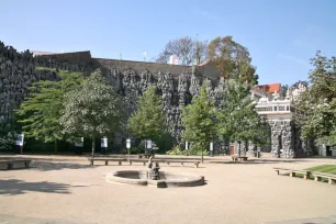 The wall of stalactites in the Wallenstein Garden, Prague