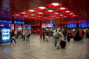 Interior of the main railway station in Prague