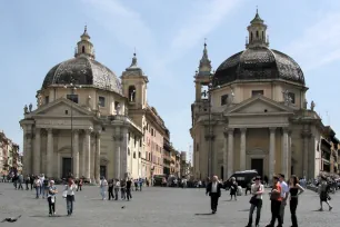 Santa Maria dei Miracoli and the Santa Maria in Montesanto at the Piazza del Popolo