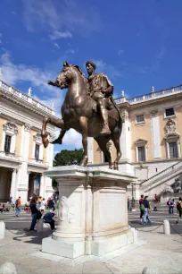 Statue of Marcus Aurelius at the Capitoline Square in Rome