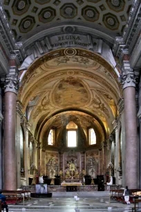 Apse with the painting of the Seven Archangels in the Santa Maria degli Angli in Rome