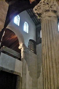 Ancient column in the Santa Maria in Cosmedin, Rome