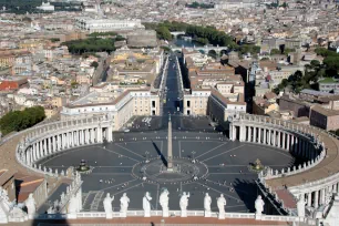 St. Peter's Square in Rome seen from St. Peter's dome